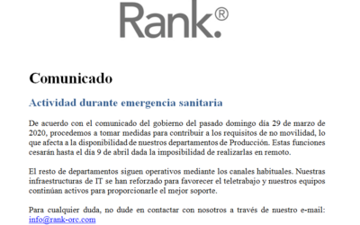 Activity during health emergency